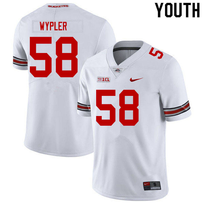 Youth #58 Luke Wypler Ohio State Buckeyes College Football Jerseys Sale-White